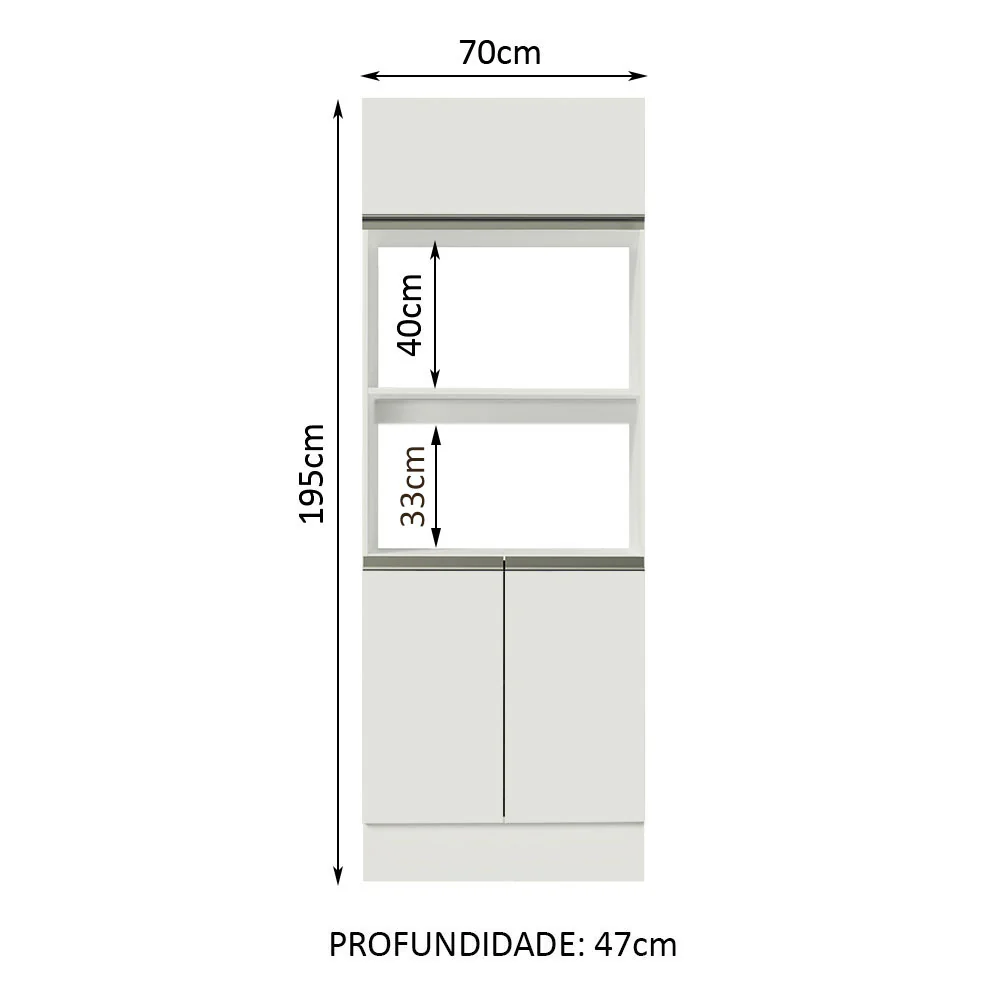 Torre Quente Para 2 Fornos 100% MDF Branco Smart Madesa - Image 2