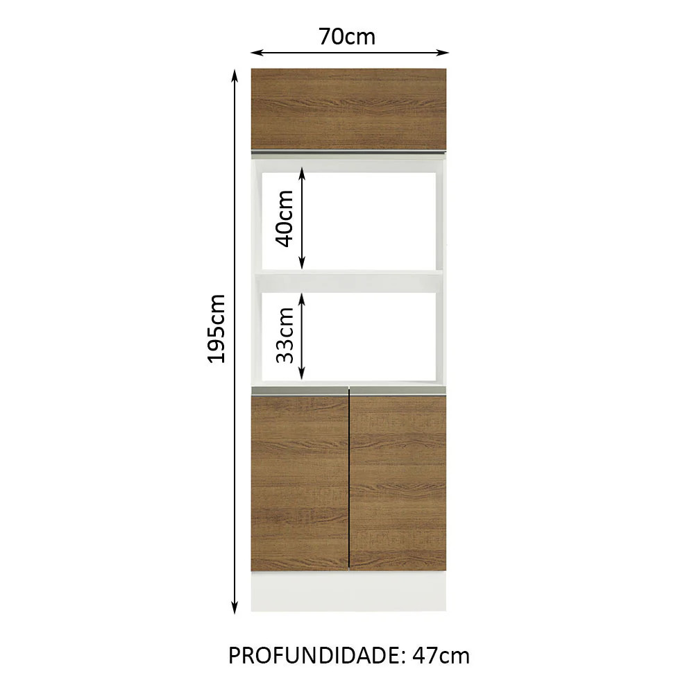 Torre Quente Madesa Smart 2 Portas e 1 Suspensa Branco/Rustic - Image 2
