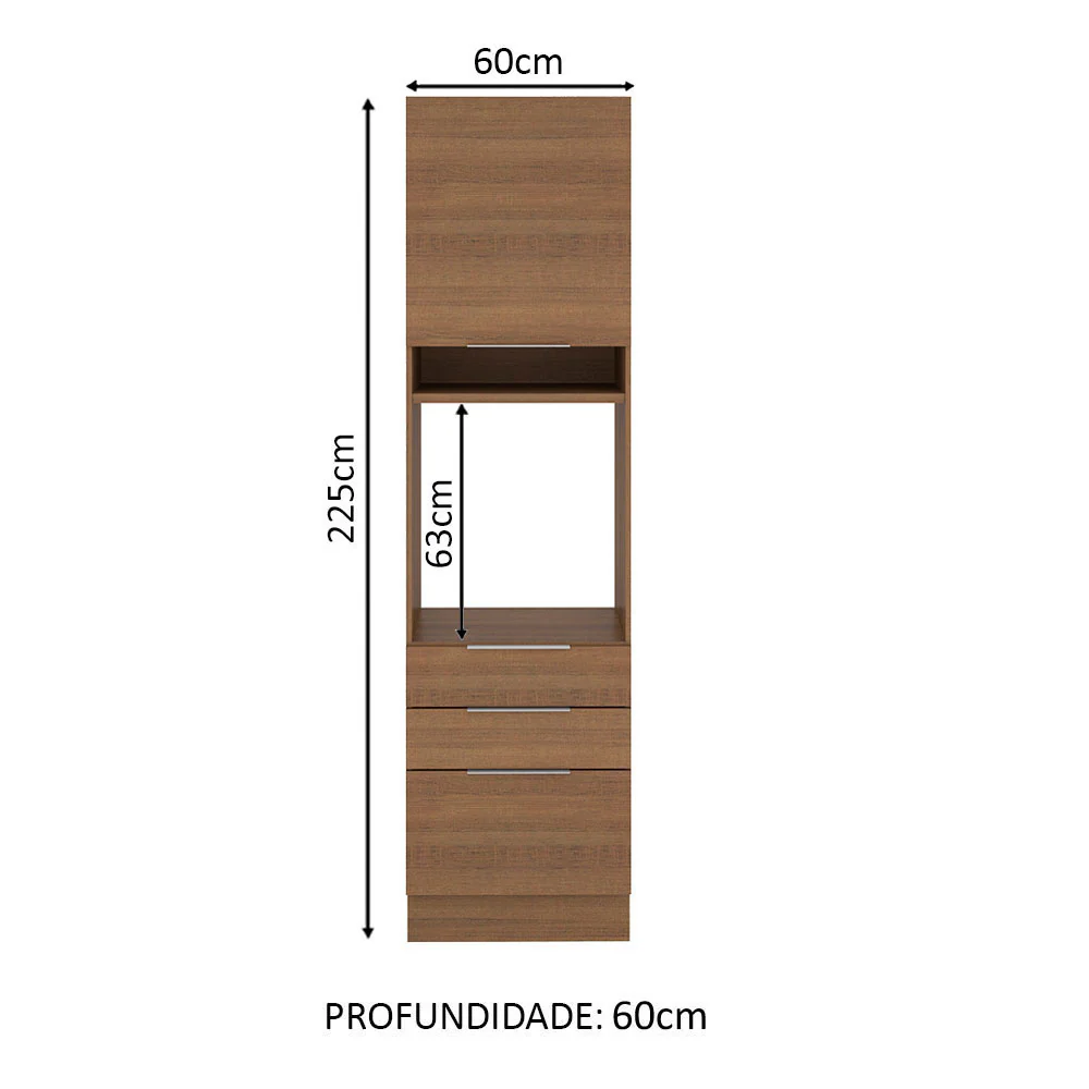 Torre Quente Madesa Stella 60 x 60 cm 1 Porta 3 Gavetas Rustic - Image 2