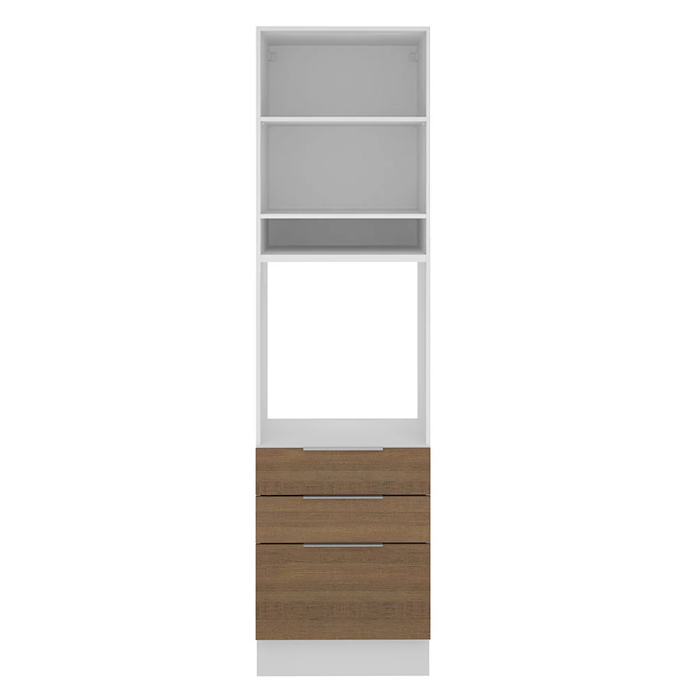 Torre Quente Madesa Stella 60 cm 1 Porta 3 Gavetas Branco/Rustic - Image 11