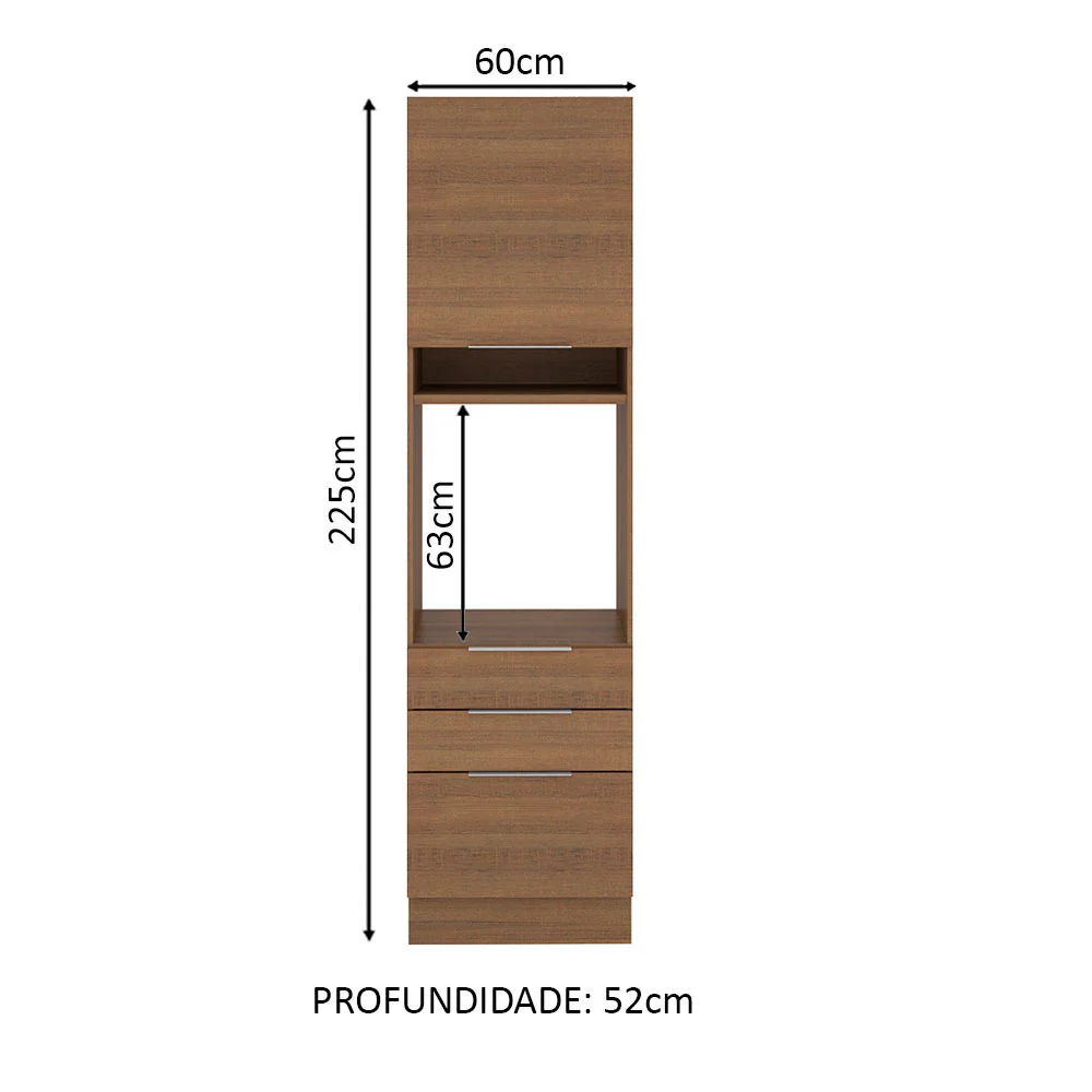 Torre Quente Madesa Stella 60 cm 1 Porta 3 Gavetas Rustic - Image 2