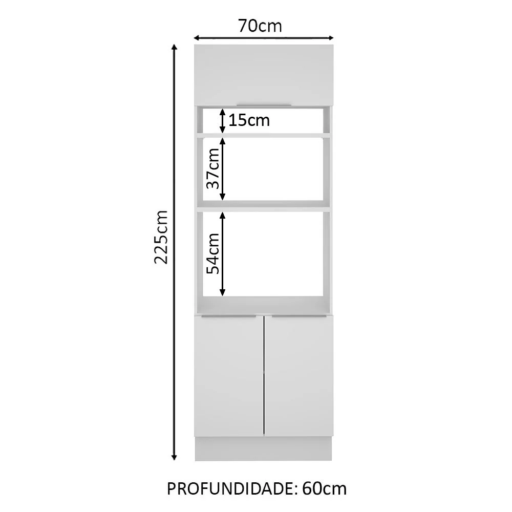 Torre Quente Madesa Stella 70 x 60 cm 3 Portas Branco - Image 2