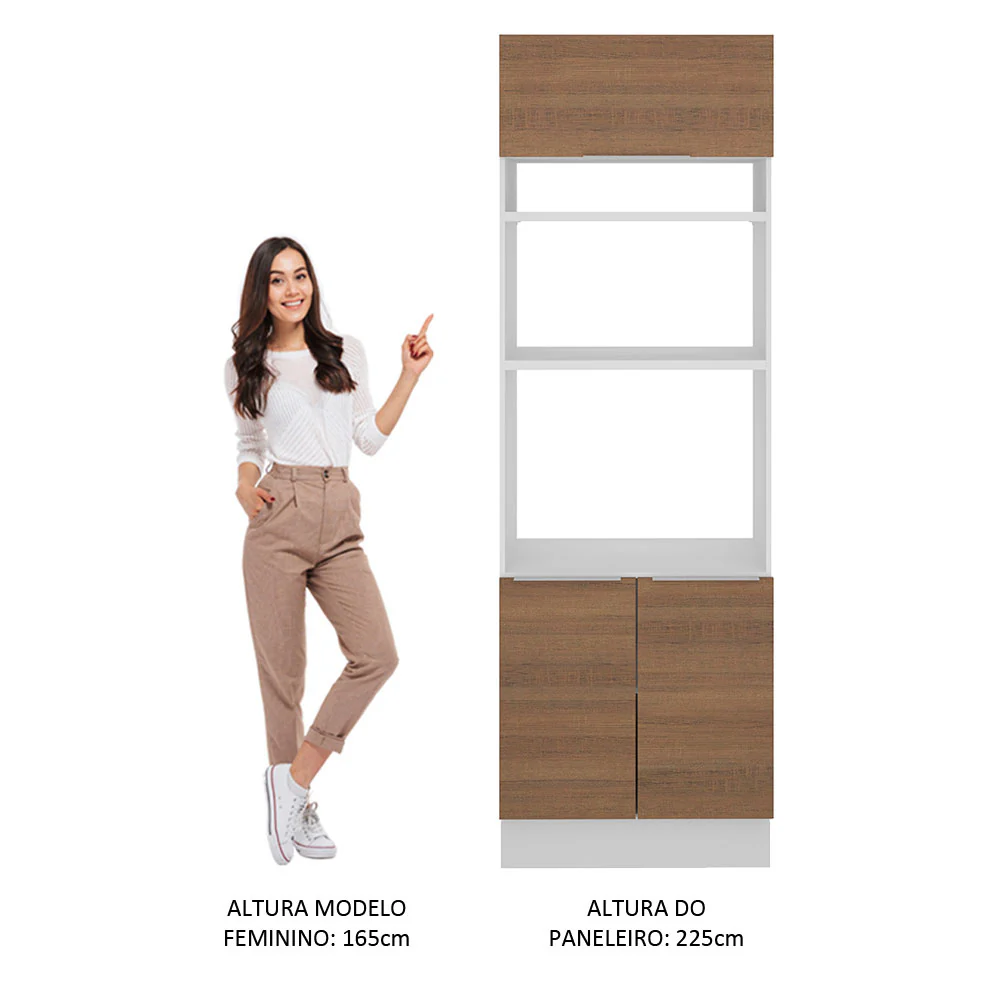 Torre Quente Madesa Stella 70 x 60 cm 3 Portas Branco/Rustic - Image 5