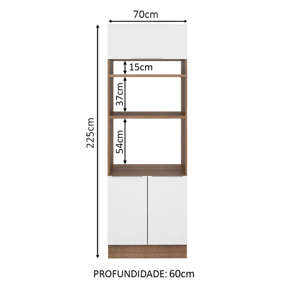 Torre Quente Madesa Stella 70 x 60 cm 3 Portas Rustic/Branco - Image 2