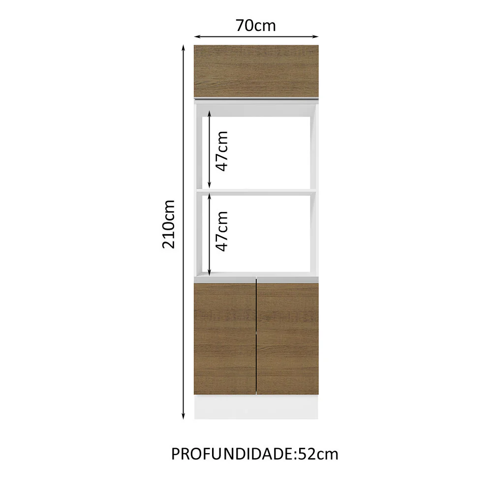 Torre Quente Para 2 Fornos Madesa Acordes 100% MDF Branco/Rustic - Image 2